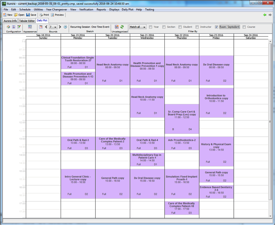 Room schedule (lecture hall)