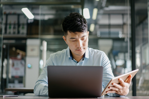 businessman working in office businessman working in office